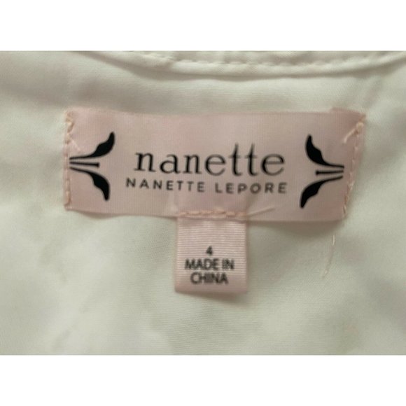 Vintage Women’s Nanette Lepore Ivory with Gold Lace Long Sleeve Dress Size 4 EUC - Picture 7 of 12